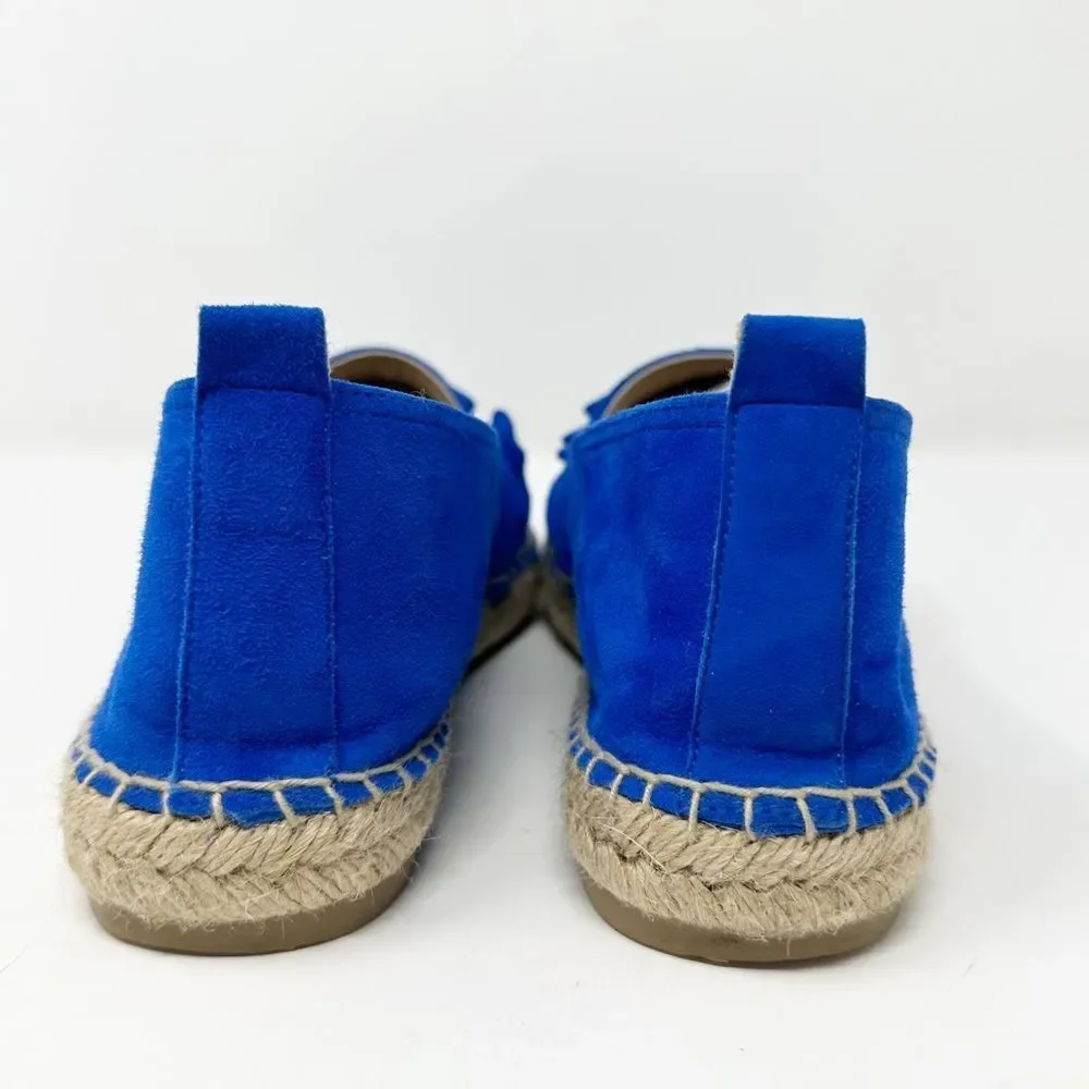 ANTHROPOLOGIE RUFFLED BLUE SUEDE ESPADRILLES‎ 38 (7.5)